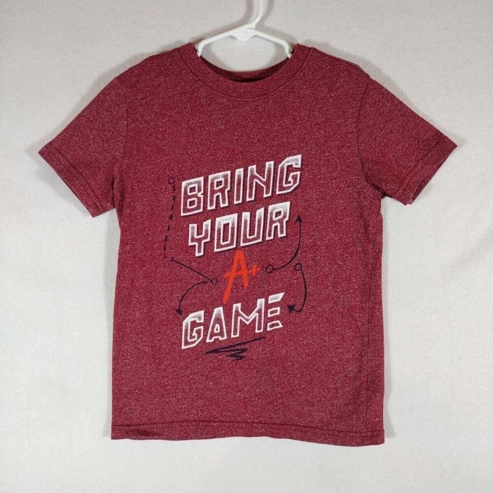 Cat & Jack Tee Shirt Boys Size Small 6-7 Red Short Sleeve Crew Neck